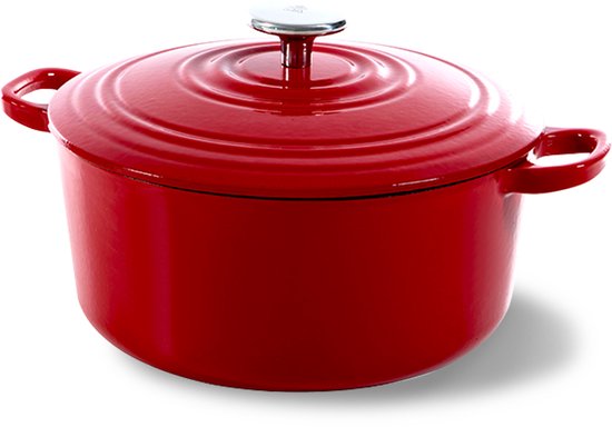 BK Bourgogne Braadpan 24cm/4,2 L – Inductie – PFAS-vrij – Met deksel – Red Chilli