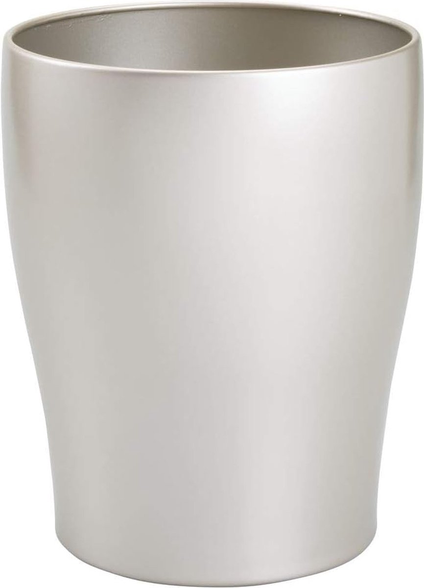 Waste Bin - Round Metal Waste Bin for Any Room - Office Paper Waste Bin - Matte Silver