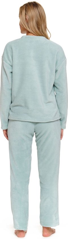Pyjama Femme En Molleton Vert D'eau - Motif Nounours - Taille Unique (8744) - Neuf Avec étiquettes