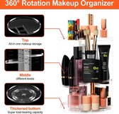 Make-up cosmetica-organizer, 360 graden draaibaar, lippenstift-organizer, cosmetische opbergdoos, desktop voor dresser badkamer en slaapkamer, transparante commode van kunststof