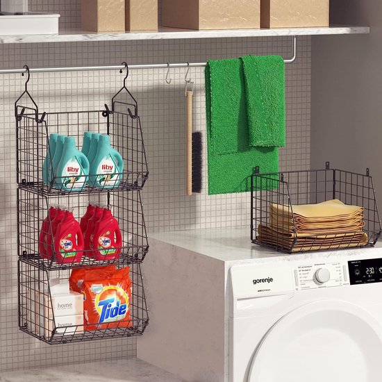 Rangement mural, placard et suspendu : équipé de 4 grands crochets de suspension robustes