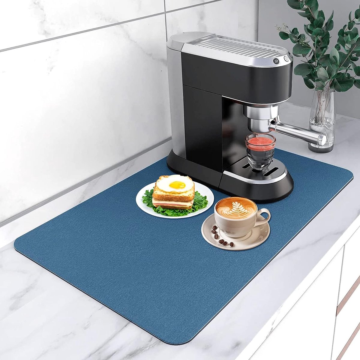 Tapis de vaisselle pour machine à café, tapis de café, absorbant avec  support en