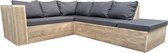 Wood4you - Lounge set 7 échafaudages bois 200x230 cm - coussins de coussin inclus (forme L)