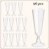 Verres à Champagne en Plastique OTIX - Réutilisables - 96 pièces - 150ml - Transparent - Plastique