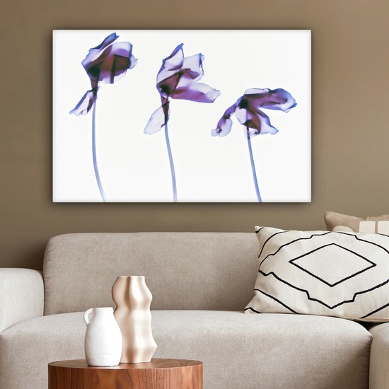 Tableau sur toile Trois Iris - 90x60 cm - Décoration murale