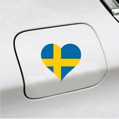 Autocollant pour pare-chocs - 12x11 - Coeur Drapeau Suède