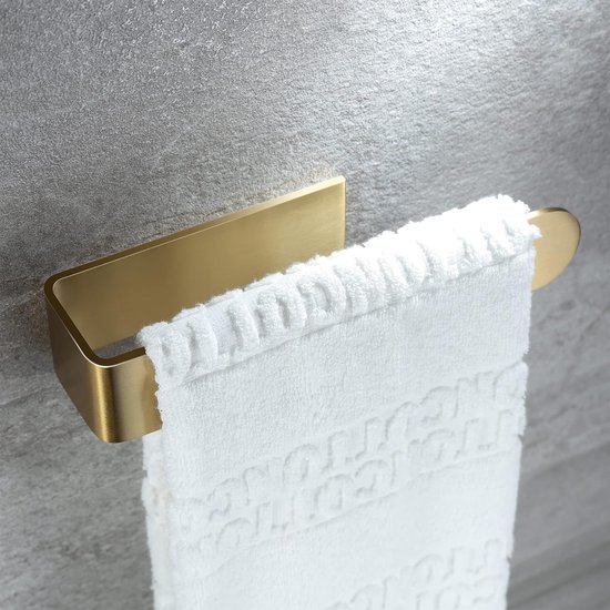 APLusee Ronde handdoekring geborsteld goud, 304 roestvrijstalen handdoekhouder voor badkamer keuken, wandmontage
