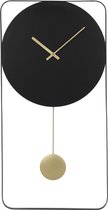 OZAIA Wandklok van metaal - L31x H60 cm - Zwart en goudkleurig - FASTINA L 31 cm x H 60 cm x D 2.2 cm