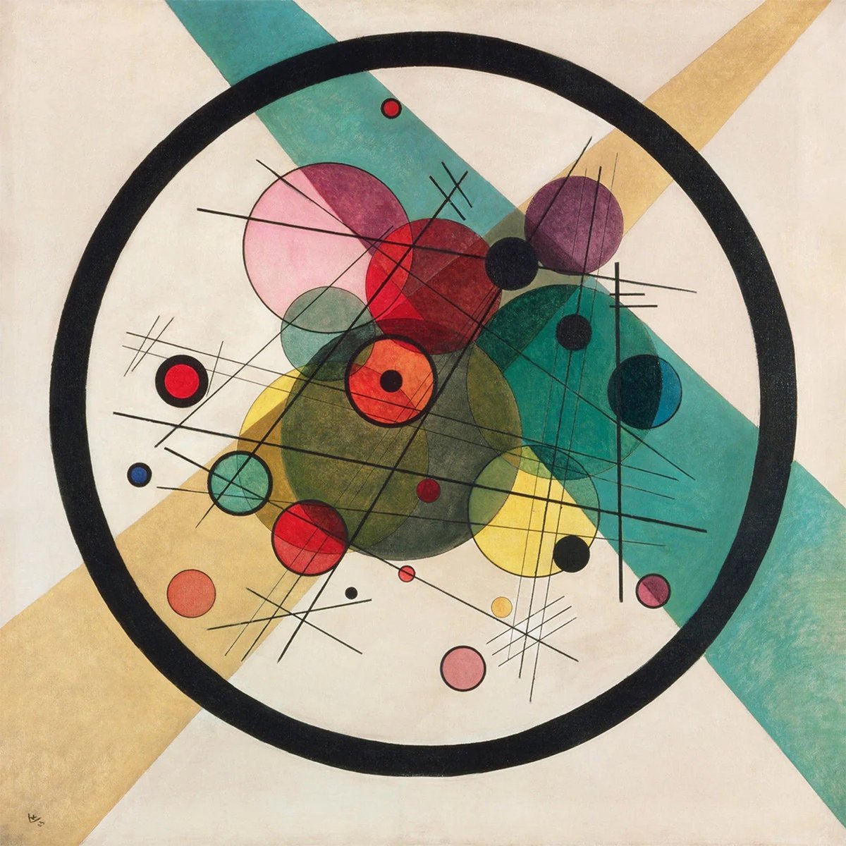 PGM Kunstdruk Wassily Kandinsky - Kreis im Kreis 70x70cm Divers