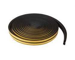 Wovar Tochtstrip zwart | Zelfklevende tochtstrip voor Kieren 4 tot 6 mm | 7.5 Meter | Tochtstrips voor deuren | Tochtband | Deurborstel | Tochtstrip deur