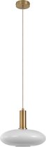 Faberge - Hanglamp - ellips - wit - glas - koper - 1 lichtpunt