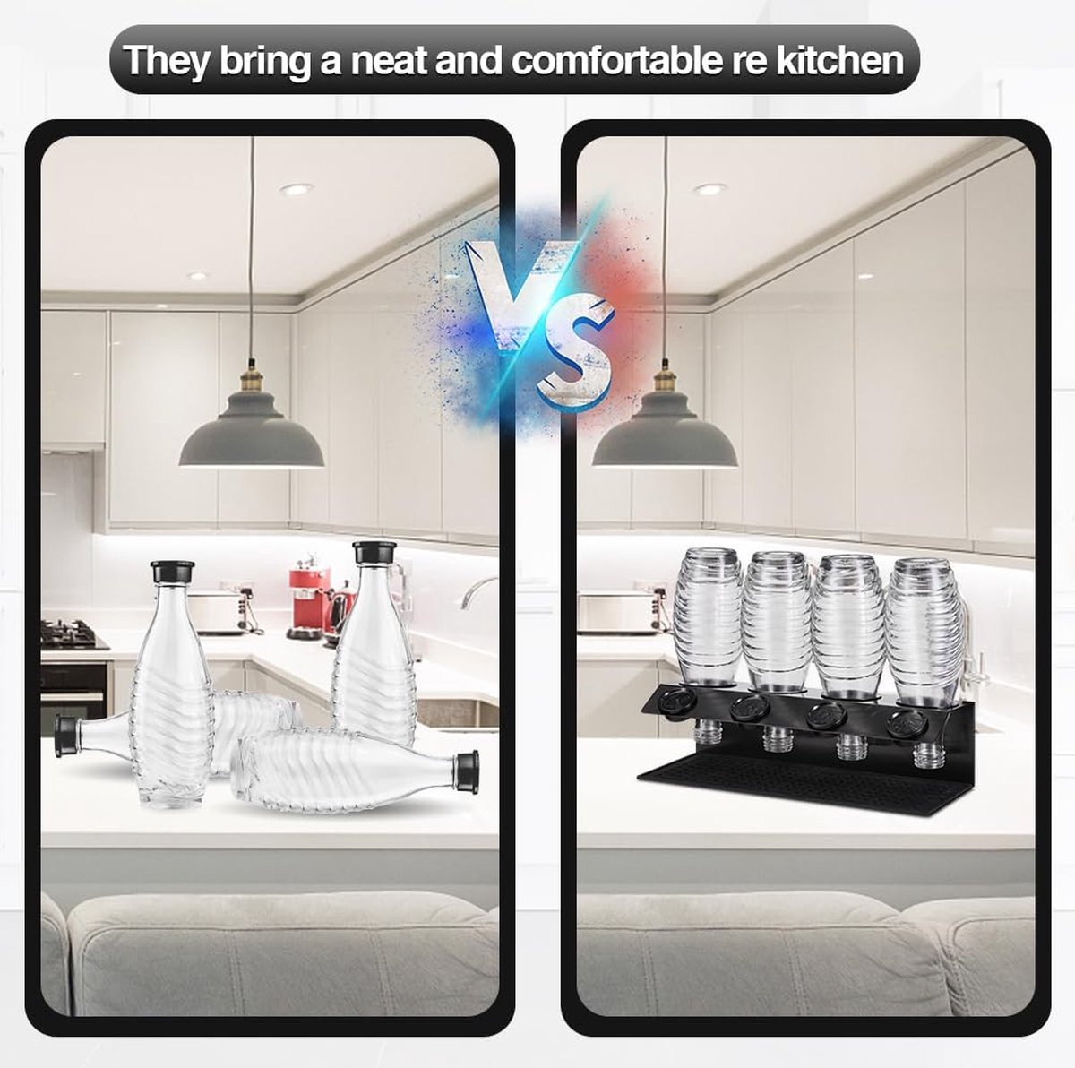 Porte-Bouteilles SodaStream HXC-BLG - Lot De 4 En Acier Inoxydable Pour Crystal & Emil