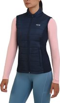 TCA Excel Runner Gilet de course thermique léger pour femme avec poches zippées – Bleu foncé, S