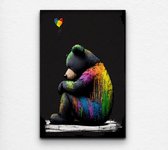bansky - muurdecoratie woonkamer - aluminium schilderij - banksy art - woonkamer decoratie - banksy schilderijen - 40 x 60 cm 3mm