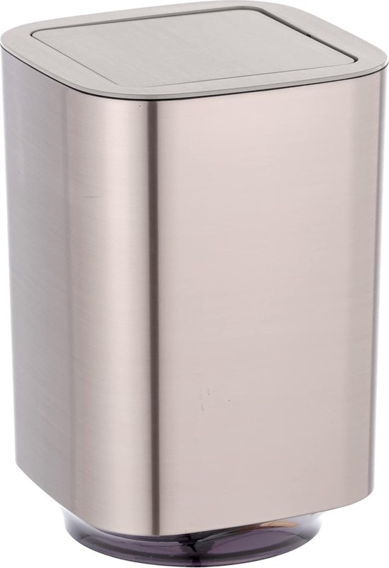 Auron Swing Lid Bin, Silver, 5.5 Litres, Bathroom Bin with Removable ...