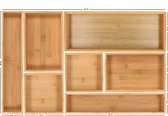 Lade bakjes/organize set - Tidy Smart - 7-delig - bamboe - 40 x 60 cm - opbergsysteem