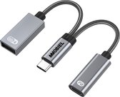 MMOBIEL Adaptateur USB-C vers USB OTG - Répartiteur 2 en 1 USB C vers USB A et USB C - Charge Type-C PD 60W - Convient pour iPad, iPhone 15, MacBook, Samsung Galaxy S, Galaxy Tab, Xiaomi - Aluminium