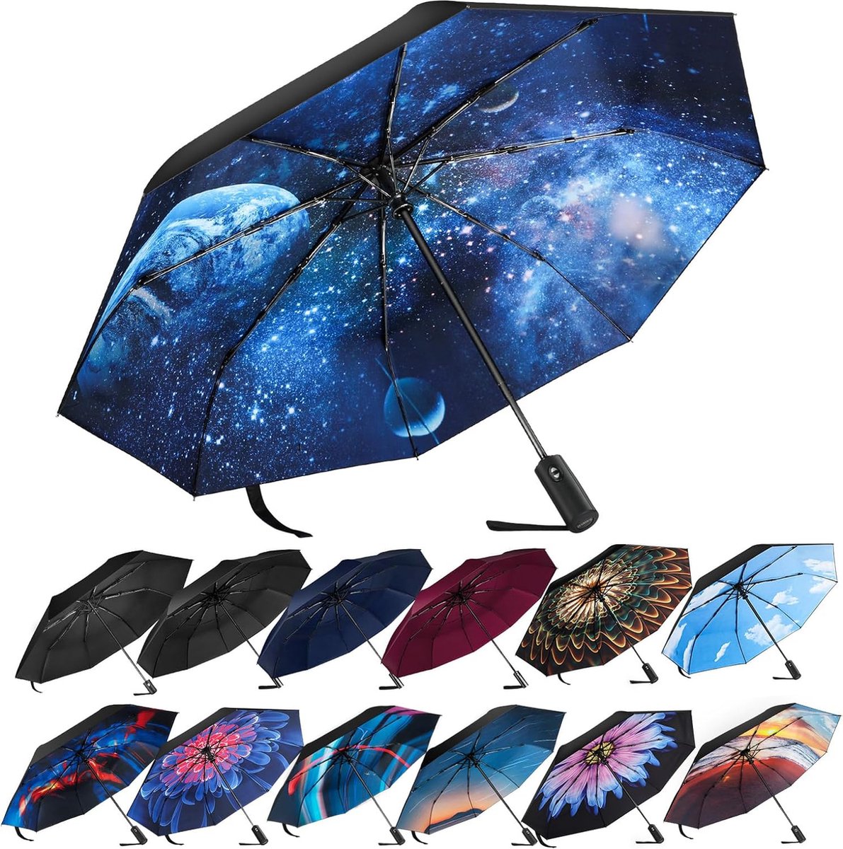 ZUOYOUZ Parapluie Pliant, Petit Parapluie de Poche Solide Portable