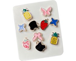 foto van Fruit Vlinder Ster Pin Broche Steek Pin Knopen Set 2 x 5 Kleuren 1 cm / 1 cm / Multicolor