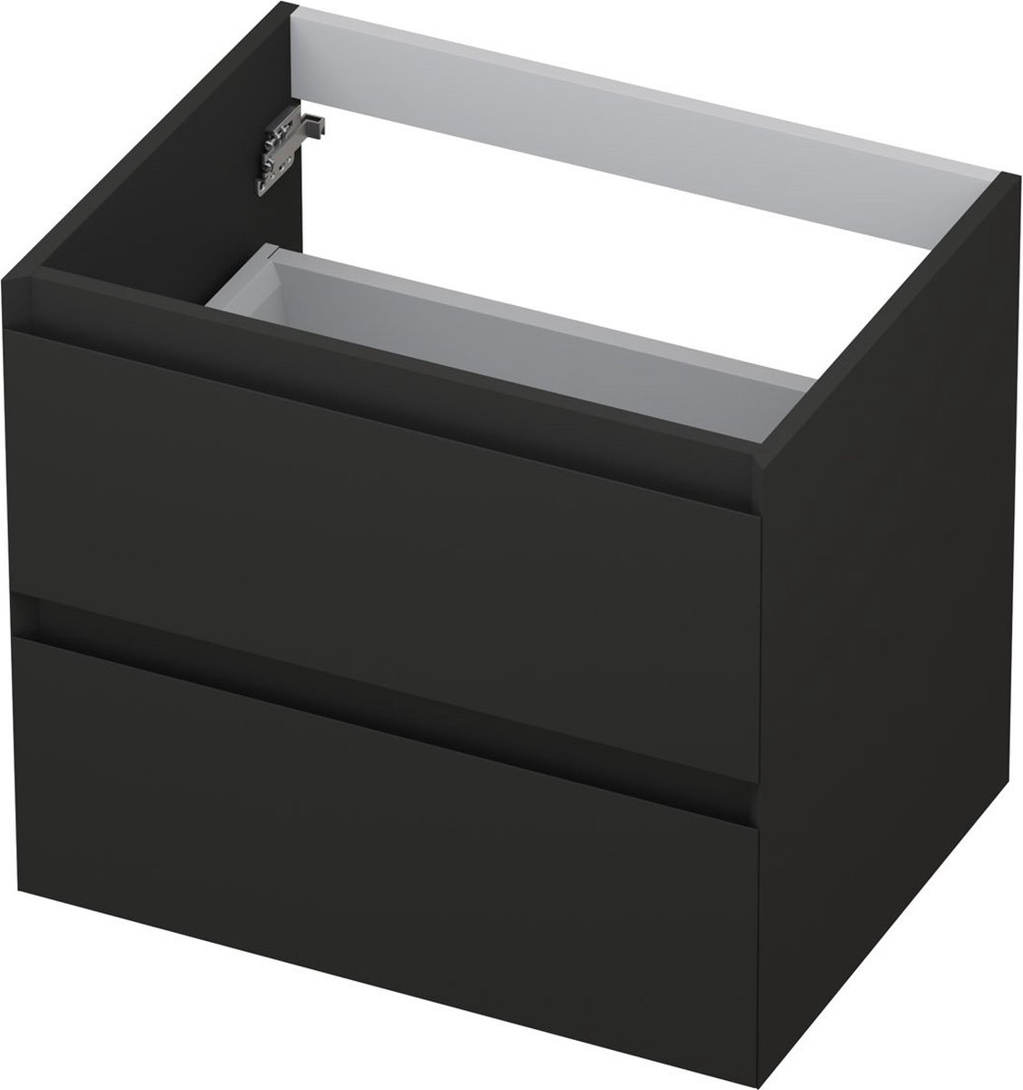INK® wastafelonderkast 2 laden greeploos gelakt 60x45x52cm, mat antraciet