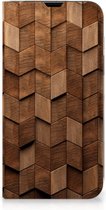 Book Wallet Case Geschikt voor iPhone 13 Wooden Cubes