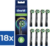 Oral-B CrossAction - Met CleanMaximiser-technologie - Opzetborstels - Zwart - 8 Stuks - Voordeelverpakking 18 stuks