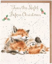 Wrendale Christmas Cards Notepack - 8 pièces - 'La nuit avant Noël' Fox Card Pack - Wrendale Designs