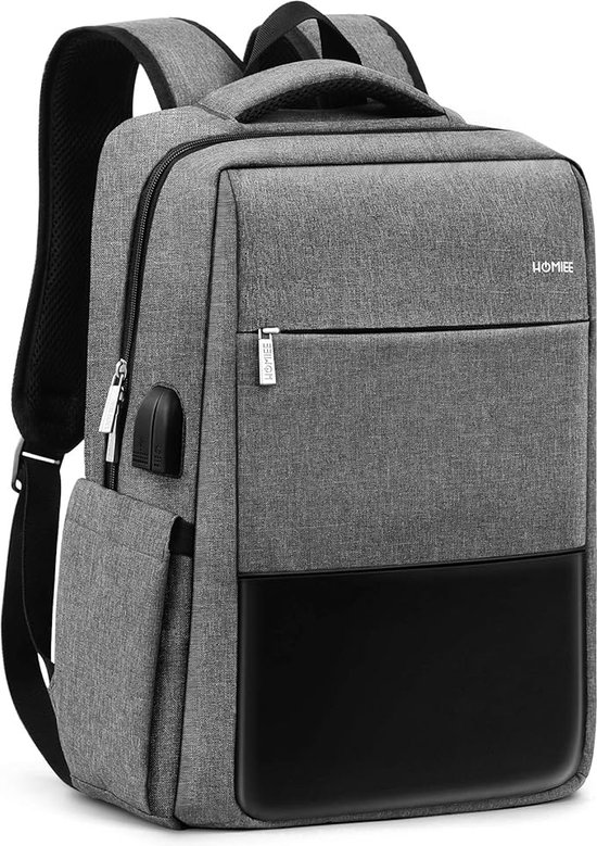 Homiee Rugzak 15,6 inch met USB-oplaadaansluiting - Laptop Rugzak - pc-rugzak met grote capaciteit - schokbestendig - diefstalbeveiliging - werkrugzak - reistas - reizen/zaken