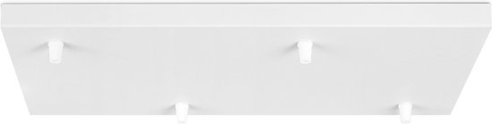 Home Sweet Home - Moderne Plafondkap - Wit - 25*47*4.5（W*D*H) cm - Rechthoekig - 4 Aansluitpunten - Plafondkap Kit Hanglamp - Metaal en kunststof - Voor woonkamer en zitkamer - Geschikt voor kroonluchters