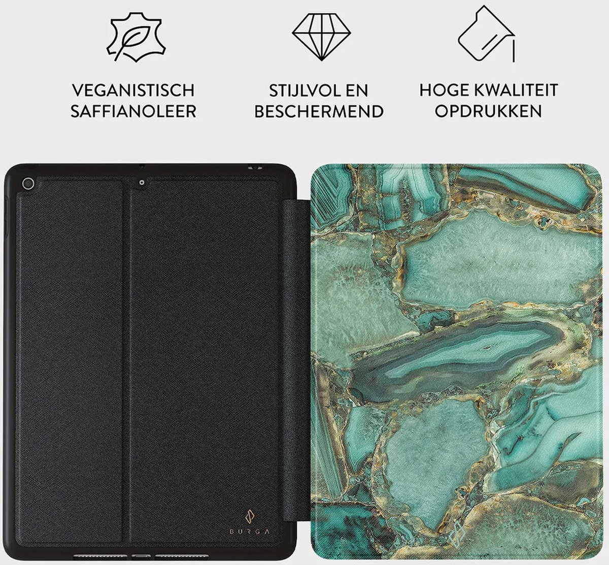 Burga Folio Tablethoes geschikt voor Apple iPad 8 (2020) Hoes Bookcase - Ubud Jungle