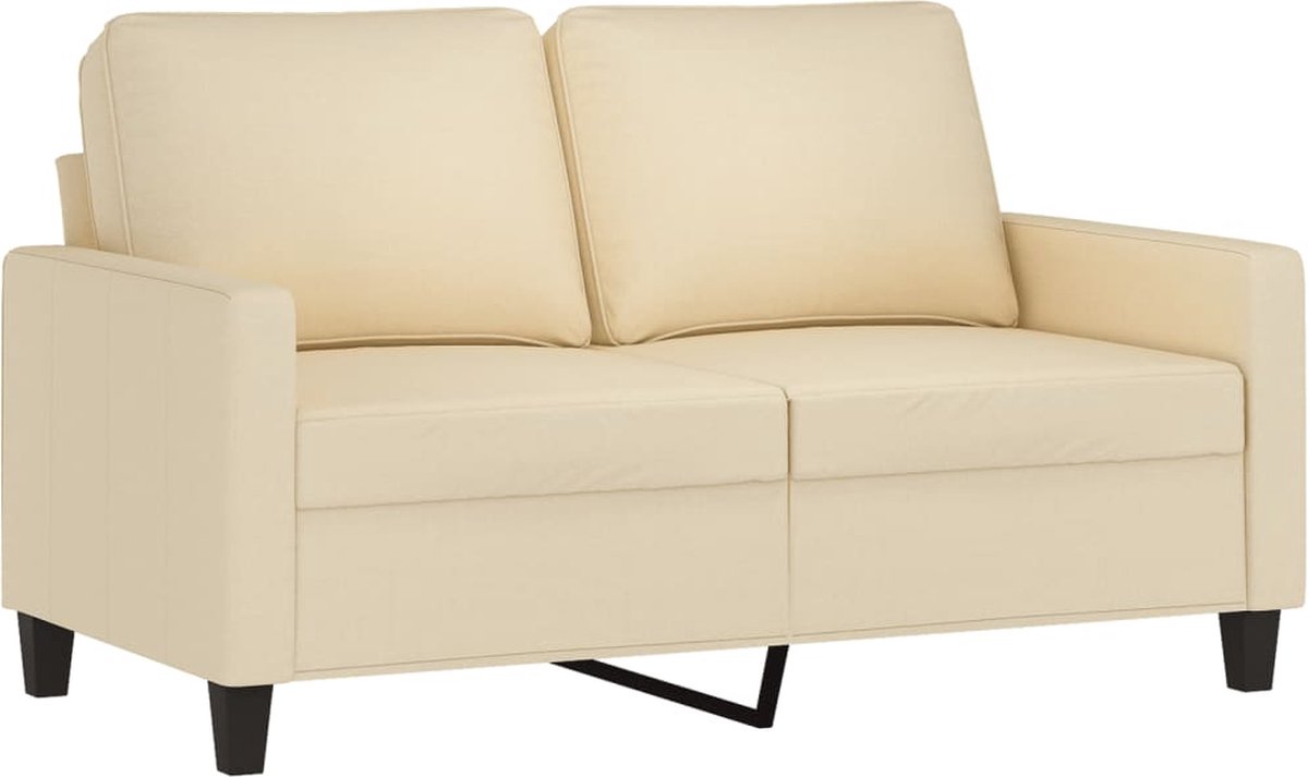 vidaXL Tweezitsbank - 120 - cm - stof - crèmekleurig