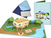 Popcards popupkaarten - Caravan Vrijheid Kamperen Vakantie Pensioen Reizen Reis Avontuur pop-up kaart 3D wenskaart