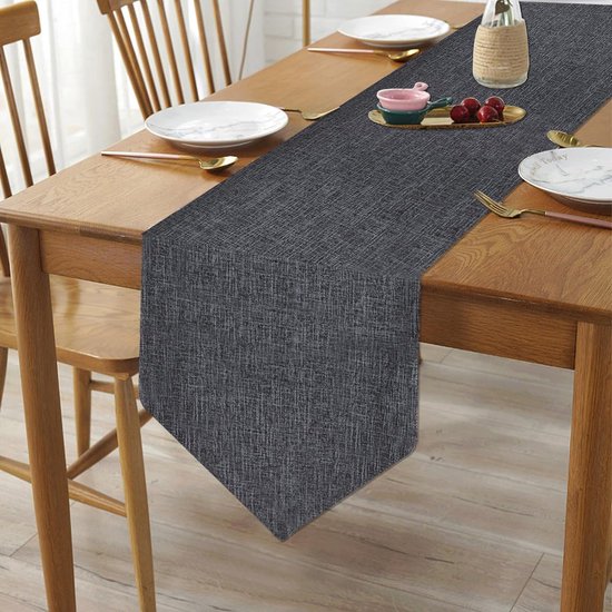 Linnen look, tafelloper, rood, 180 x 32 cm, moderne tafelloper