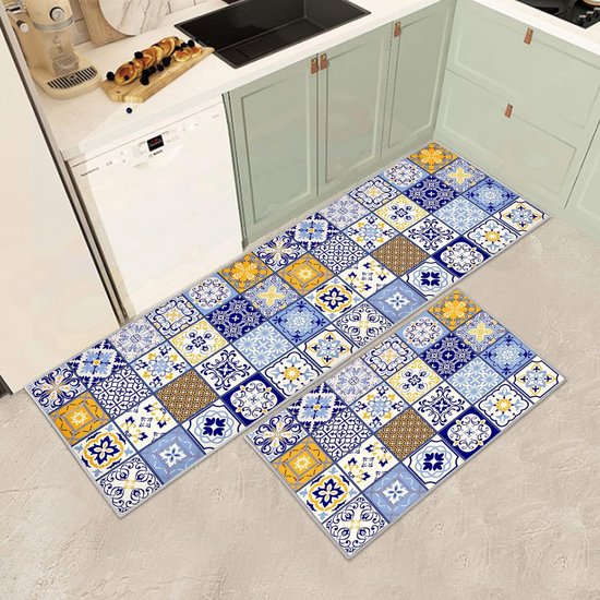 Foto: Kitchen rugs pack of 2 vintage non slip washable durable kitchen runner hallway runner anti fatigue kitchen rug runner for kitchen carpet for bathroom living room hallway f 40 x 60 40 x