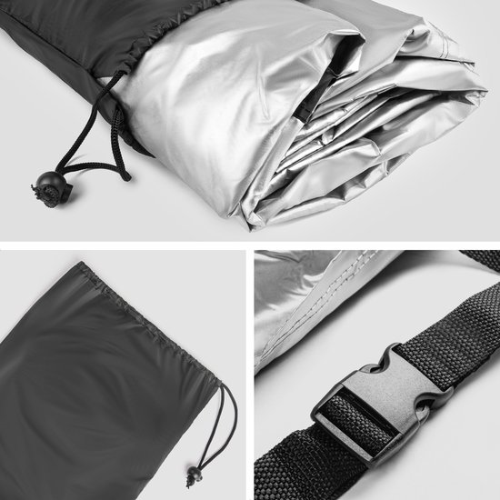 Fietshoes - Elektrische fiets, mountainbike, etc. - Fietsbeschermhoes - Fietshoes voor 1 fiets waterdicht - 200x70x110cm - zwart/zilver van VeloPro™ — afbeelding 5