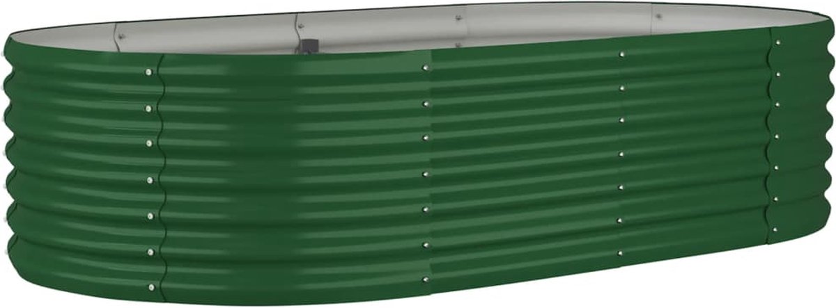 VidaXL Plantenbak 152x80x36 cm gepoedercoat staal groen