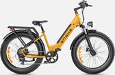E26 Fatbike E-bike 250 Watt motorvermogen topsnelheid 25 km/u 26X4.0’’ banden kilometerstand 120 KM 7 versnellingen