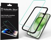 Umbrella Glass EasyClick UltraHD Screenprotector - Geschikt voor iPhone 15