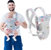 Porte-bébé ergonomique multifonctionnel, porte-bébé léger et respirant pour bébés de 3 à 36 mois (moins de 20 kg) (Blauw)