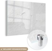 MuchoWow® Peinture sur verre 120x80 cm - Peinture sur verre acrylique - Plâtre - Wit - Structure - Photo sur verre - Peintures