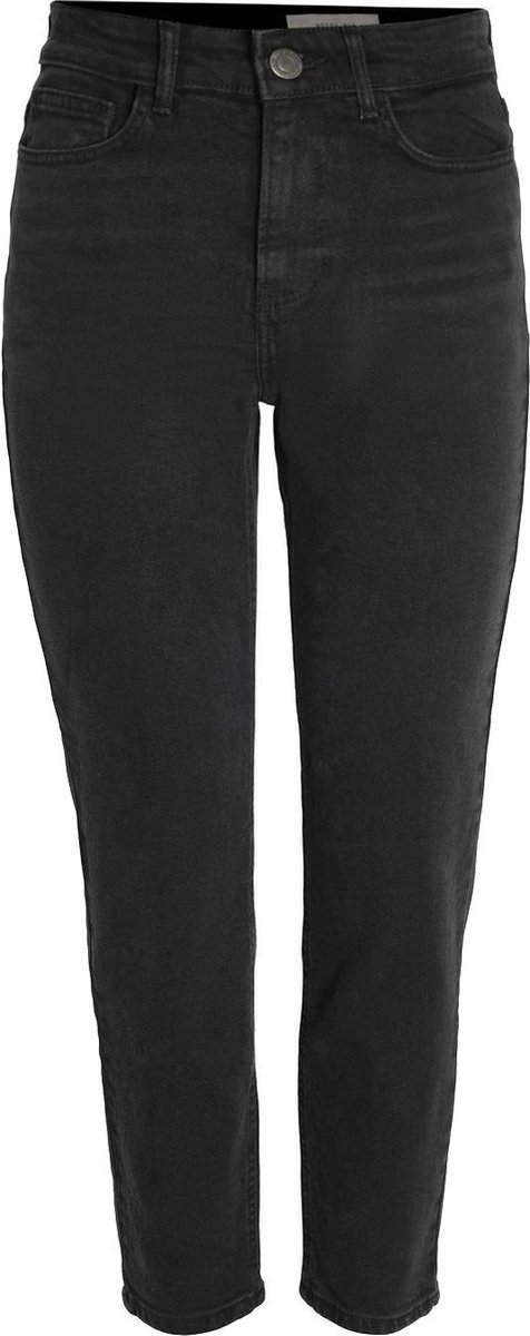 Noisy may Jeans Nmmoni Hw Straight Ank Black Jeans 27021112 Black Denim Dames Maat - W26 X L30