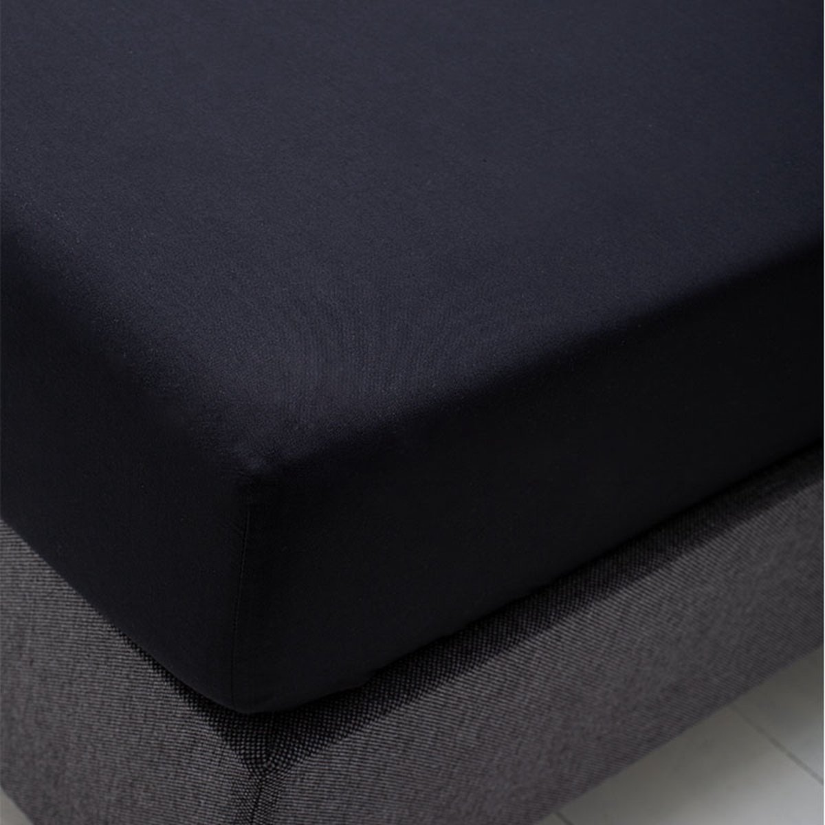 Standaard hoeslaken - Maat: 90 x 210/220 cm - Katoen - Zwart - Fresh & Co