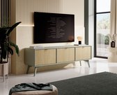 Meubella - Meuble TV Essence - Vert - Chêne clair - 158 cm