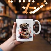 Mug Pug Cup cadeau pour elle ou lui, Noël, anniversaire, amoureux des chiens, sœur, frère, petite amie, ami, collègue, mère, père, chien