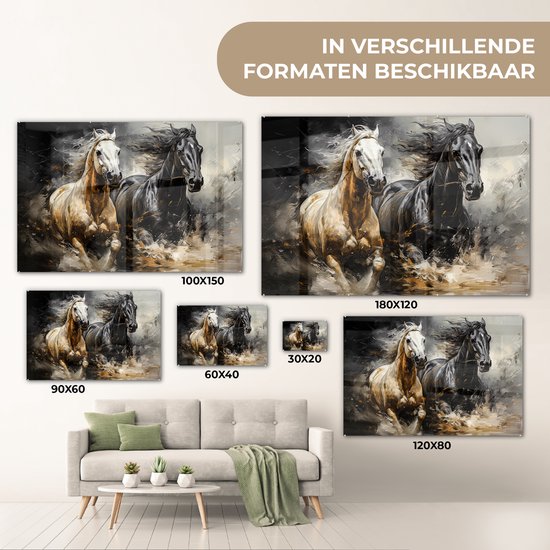 Tableau Sur Verre 100x70 Cm - Cheval Artistique - Déco Murale Moderne - ARTTOR - Neuf