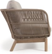 Kave Home - Catalina fauteuil gemaakt met beige touw en FSC massief acaciahout