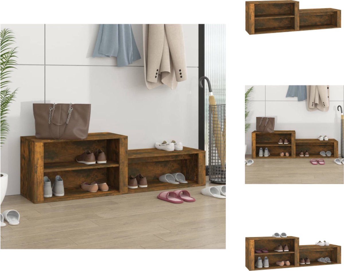 VidaXL Schoenenkast gerookt eiken 150x35x45 cm Schoenenkast