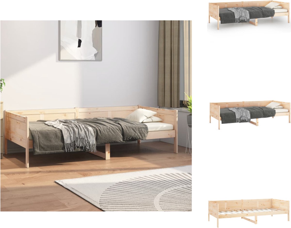 VidaXL Slaapbank Massief grenenhout 203.5 x 96.5 x 56.5 cm Rustieke charme Bed