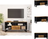 vidaXL TV-meubel - Mangohout - 100 x 33 x 46 cm - Opbergruimte - Uitstalfunctie - Kast