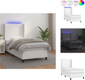 vidaXL Boxspring Bed - Kunstleer - Pocketvering - LED - Bed